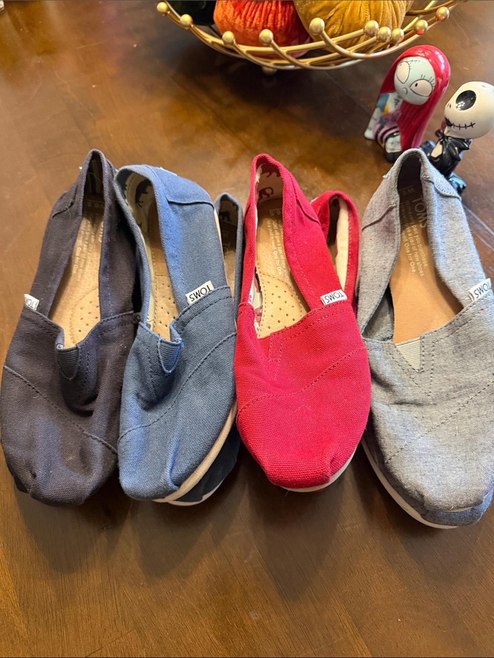 Toms Slip-On Loafers in Red, Gray, Navy, and black. Size 6.5